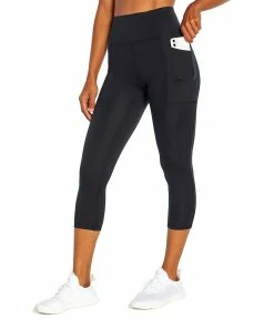 Marika | Black Abigail Pocket 22'' Capri Leggings - Women