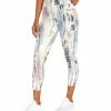 Marika | White Distressed Wash Abigail Pocket 22'' Capri Leggings - Women