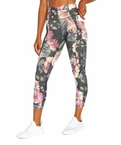 Marika | Ombré Blue Country Floral Abigail Pocket 22'' Capri Leggings - Women