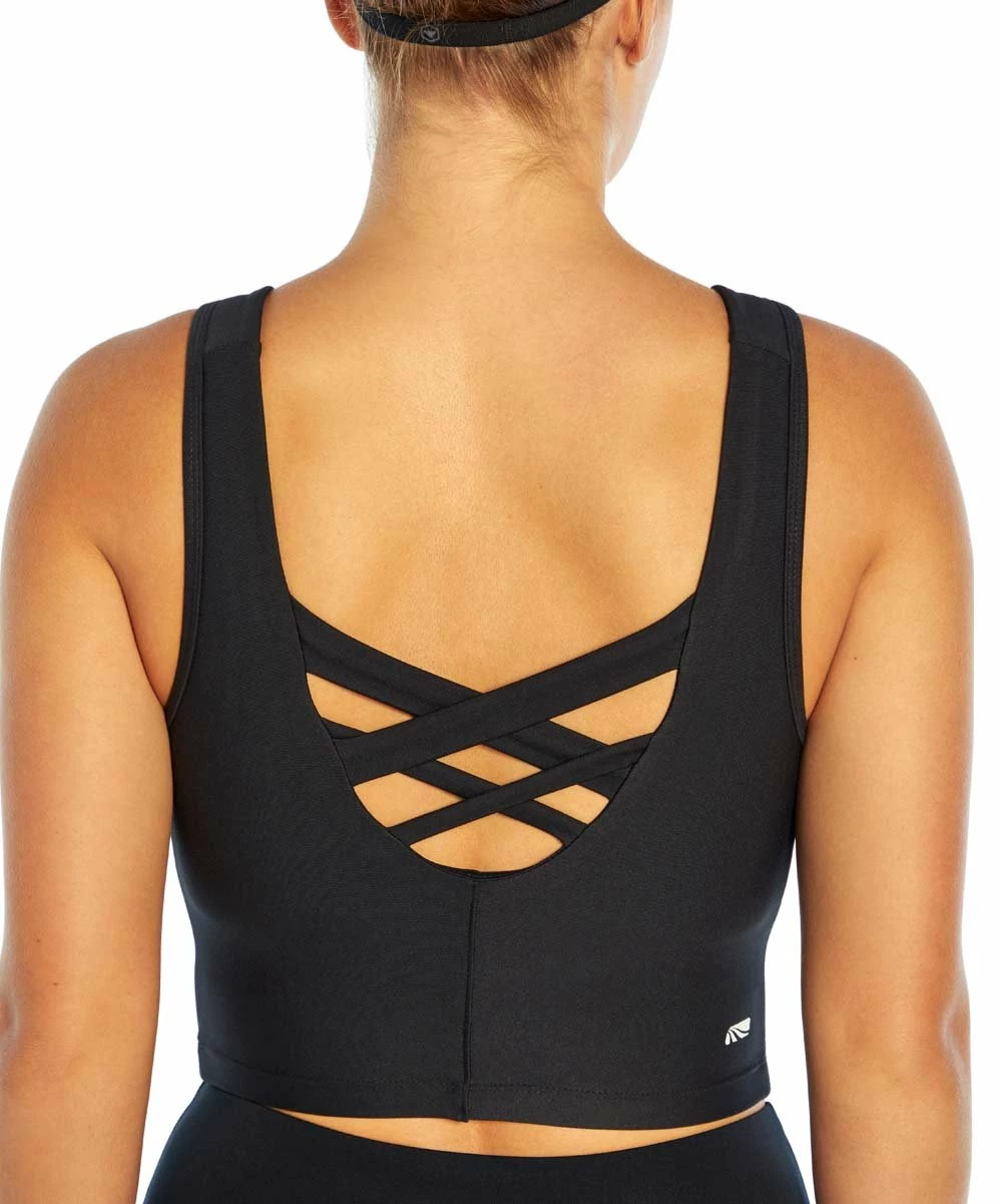 Marika | Black & Gold Shimmer Carter Longline Sports Bra 4 Marika | Black & Gold Shimmer Carter Longline Sports Bra - Image 2