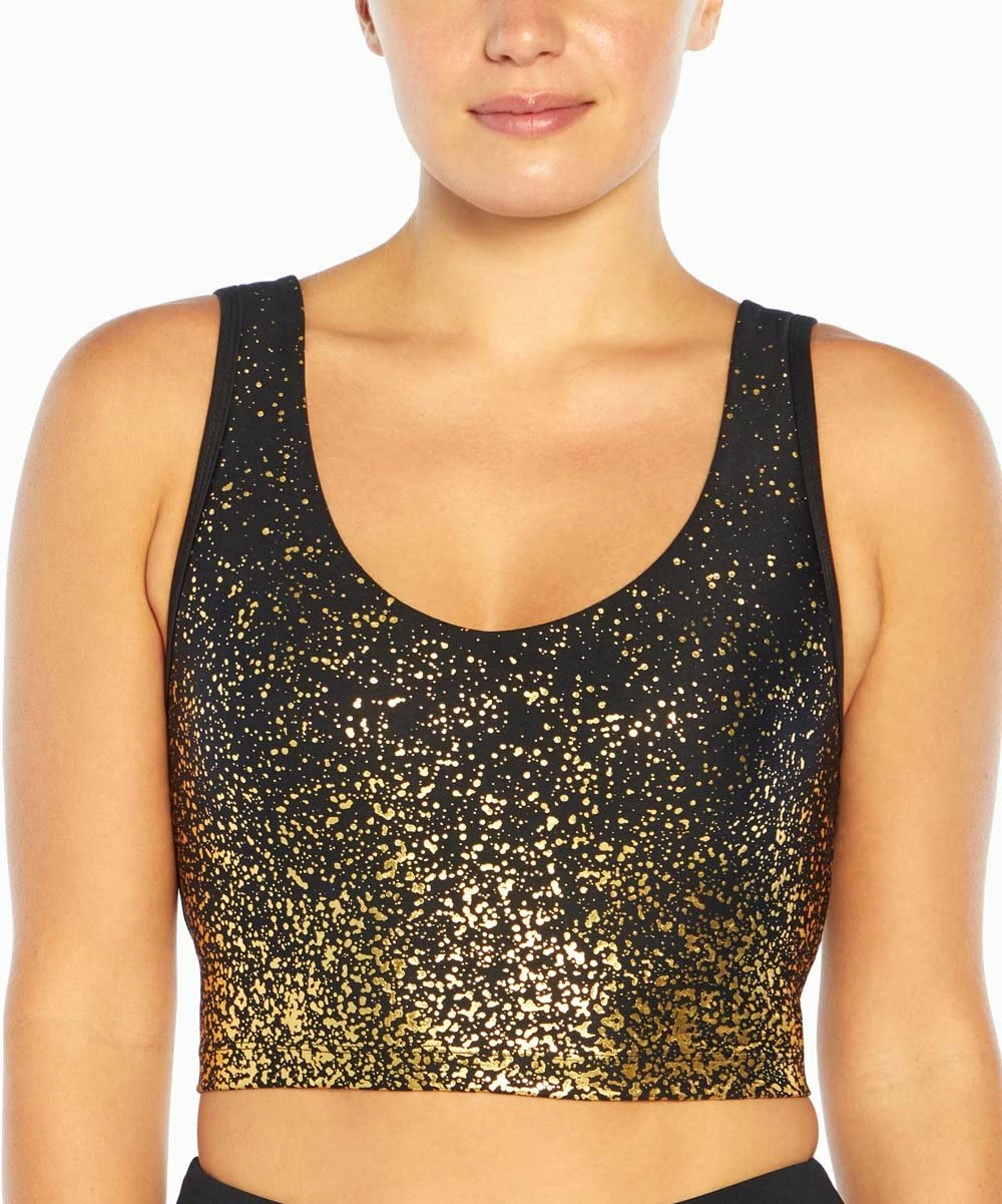 Marika | Black & Gold Shimmer Carter Longline Sports Bra 5 Marika | Black & Gold Shimmer Carter Longline Sports Bra - Image 3