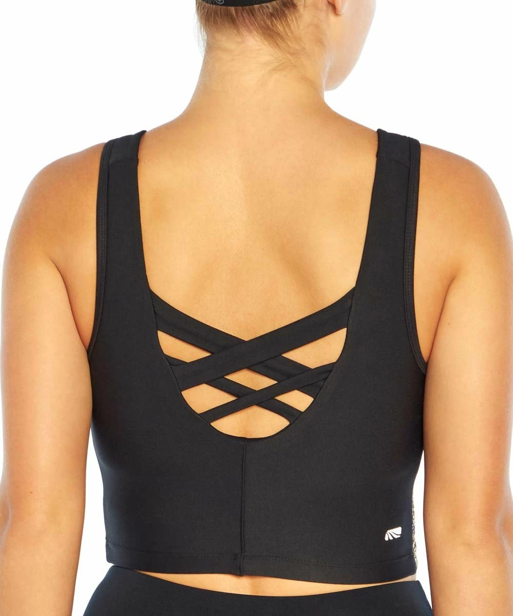 Marika | Black & Gold Shimmer Carter Longline Sports Bra 6 Marika | Black & Gold Shimmer Carter Longline Sports Bra - Image 4