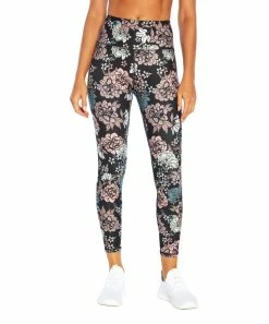Marika | Black & Mauve Floral High-Rise 25'' Leggings - Women