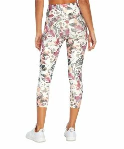 Marika | Cream & Mauve Watercolor Floral Carson Capri Leggings - Women -Outlet Marika Store zu109733252 alt 2 tm1666114371