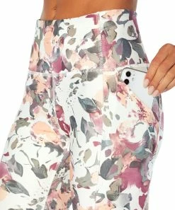 Marika | Cream & Mauve Watercolor Floral Carson Capri Leggings - Women -Outlet Marika Store zu109733252 alt 3 tm1666114371