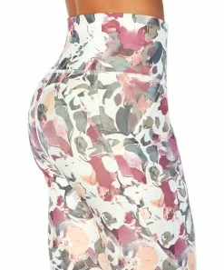 Marika | Cream & Mauve Watercolor Floral Carson Capri Leggings - Women -Outlet Marika Store zu109733252 alt 4 tm1666114371