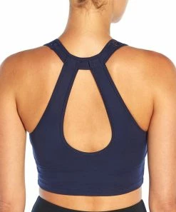 Marika | Dark Blue & Goldtone Marble Foil Ari Sports Bra -Outlet Marika Store zu109733333 alt 1 tm1666114371