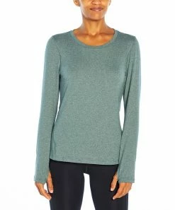 Marika | Heather Midnight Teal Baseline Long-Sleeve Tee - Women