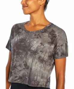 Marika | Black & Gray Spiral Tie-Dye Boxy Crop Top - Women -Outlet Marika Store zu110025594 alt 2 tm1666961609