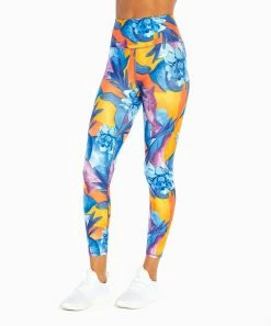 Marika | Blue & Yellow Summer Watercolor Abstract Leggings - Women -Outlet Marika Store zu110291346 alt 2 tm1667564212