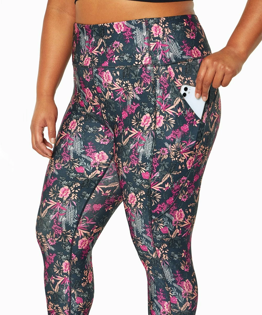 Marika | Ombré Blue & Pink Floral Carson Capri Leggings - Plus 5 Marika | Ombré Blue & Pink Floral Carson Capri Leggings - Plus - Image 3