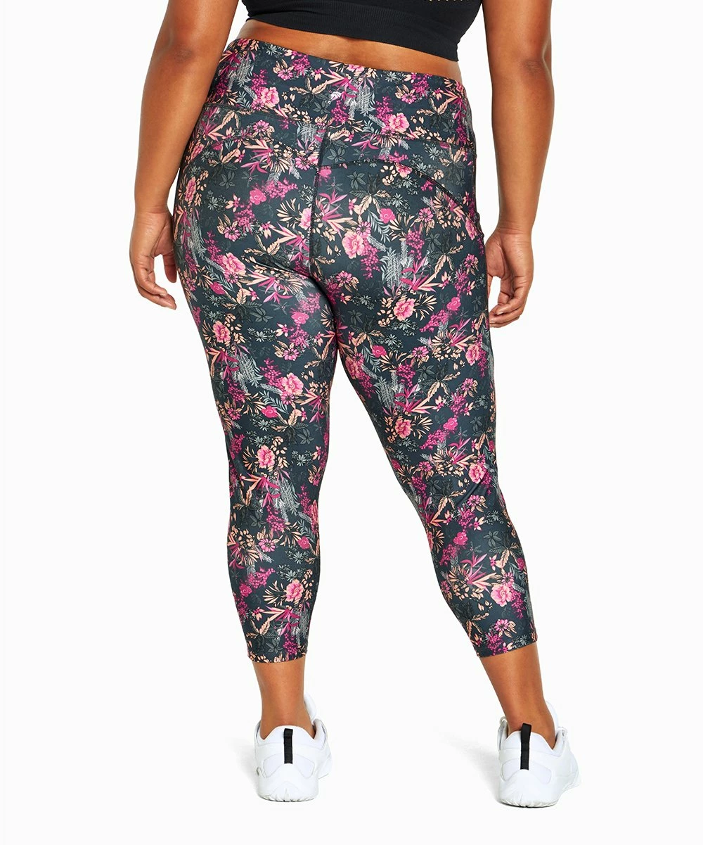 Marika | Ombré Blue & Pink Floral Carson Capri Leggings - Plus 7 Marika | Ombré Blue & Pink Floral Carson Capri Leggings - Plus - Image 5
