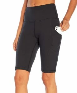 Marika | 11'' Black Tummy-Control Pocket High-Waist Bike Shorts - Women