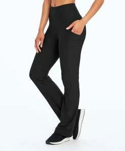 Marika | Black 32'' High-Rise Tummy-Control Pocket Eclipse Yoga Pants - Women