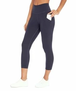 Marika | Midnight Blue 22'' Pocket High-Waist Tummy-Control Crop Leggings - Women
