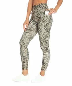 Marika | 25'' Animal-Print Watercolor Flat High-Waist Crop Pocket Leggings - Women
