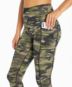 Marika | Black & Green 25'' Watercolor Camo Pocket High-Waist Leggings - Women -Outlet Marika Store zu89817904 alt 1 tm1611753492