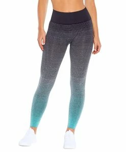 Marika | Heather Charcoal & Oil Blue Stripe 27'' Sydney Seamless Legging - Women