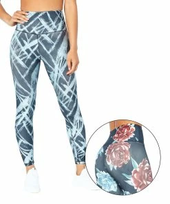 Marika | India Ink Blue 25'' Brushstroke Astrid Reversible Leggings - Women