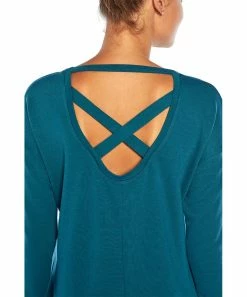 Marika | Blue Coral Crisscross Daya Open-Back Pullover - Women -Outlet Marika Store zu99116450 alt 2 tm1630431896