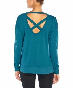 Marika | Blue Coral Crisscross Daya Open-Back Pullover - Women